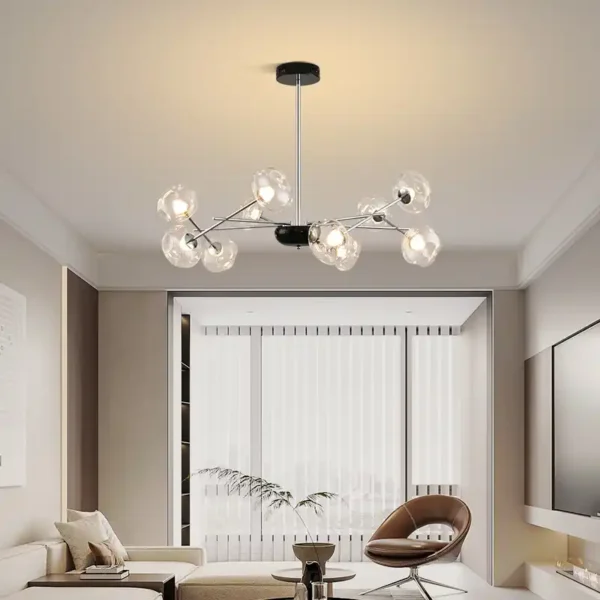 6 lights 7 lights 10 lights Nordic glass ball chandelier - Image 4