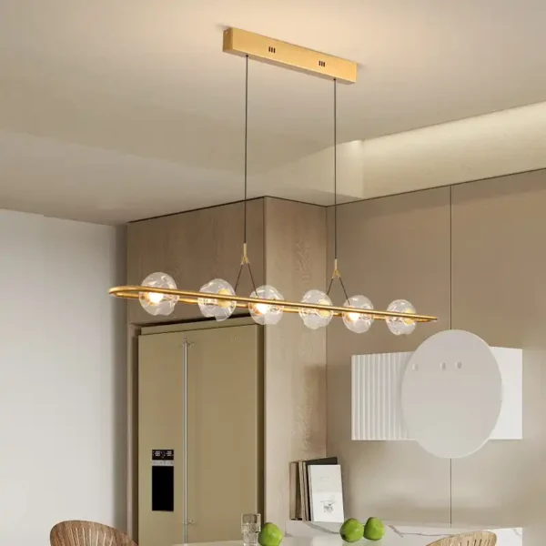 6 Lights Black Gold Glass Ball Home Decoration Pendant Light - Image 3