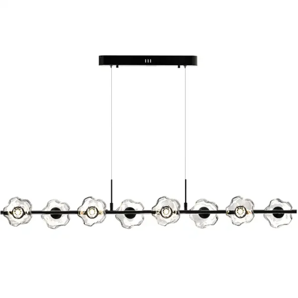 8 Lights Black Gold Glass Ball Dining Room Pendant Light - Image 4