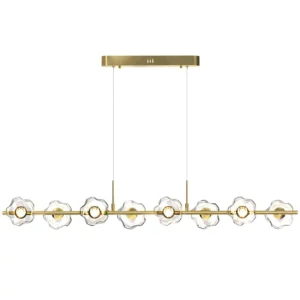 8 Lights Black Gold Glass Ball Dining Room Pendant Light