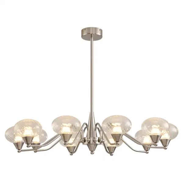 America Retro Style Sand Nickel Chrome Glass Chandelier - Image 3
