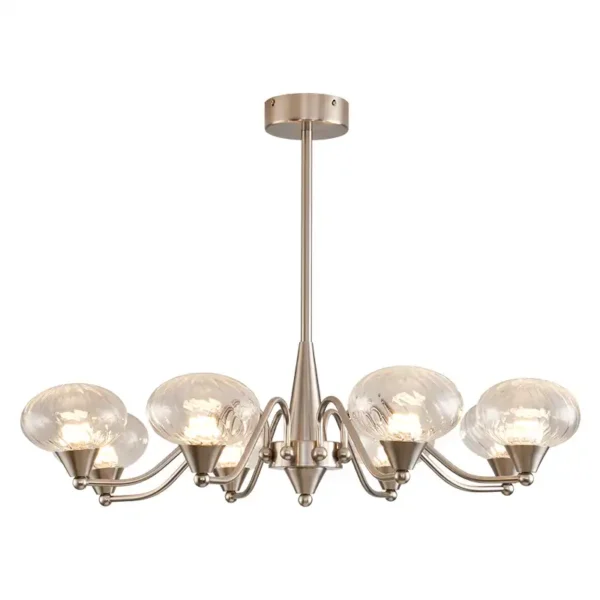 America Retro Style Sand Nickel Chrome Glass Chandelier - Image 2