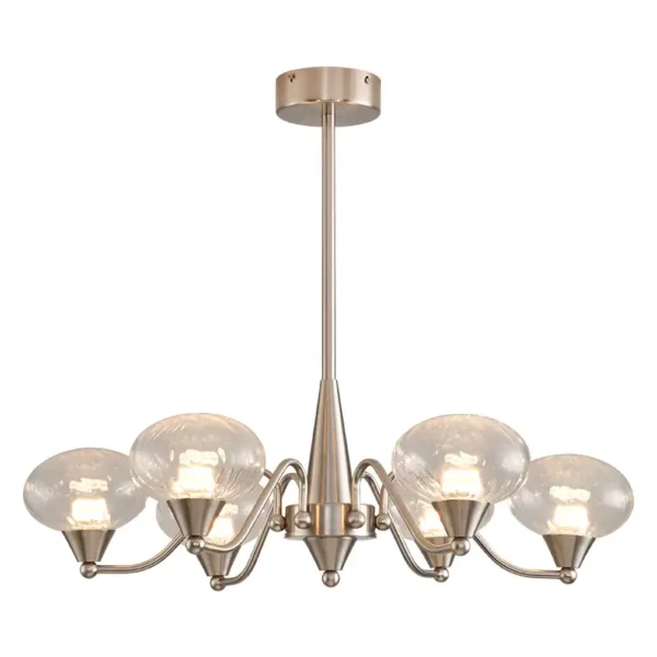 America Retro Style Sand Nickel Chrome Glass Chandelier