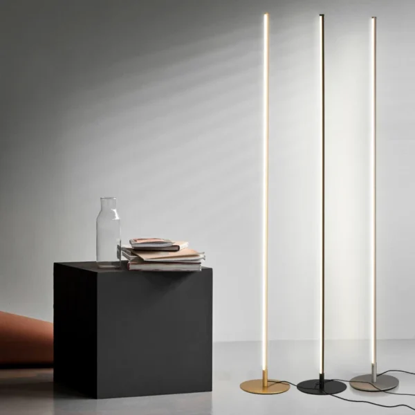 Black White Led Full Spectrum Aluminum Substrate simple Floor Lamp - Image 2