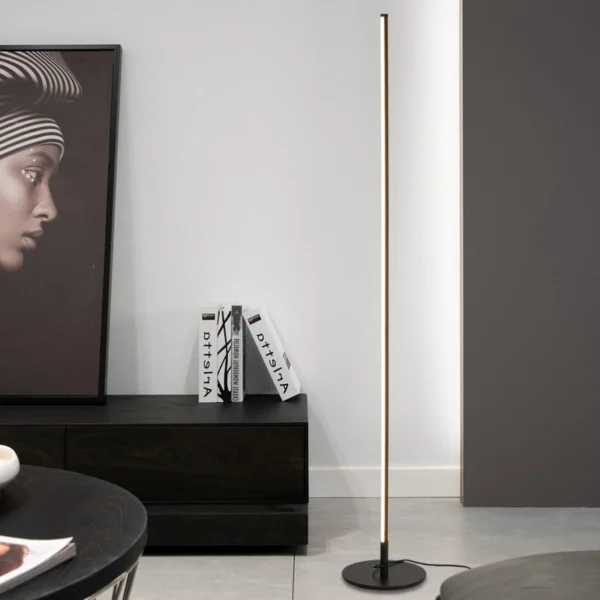 Black White Led Full Spectrum Aluminum Substrate simple Floor Lamp - Image 3
