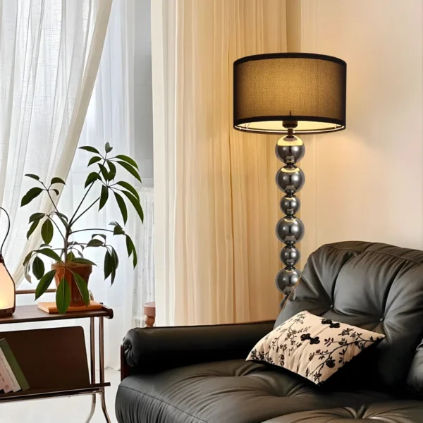 Chrome Ball Luxury Indoor Natural Finish Metal Standing Floor Lamp - Image 2