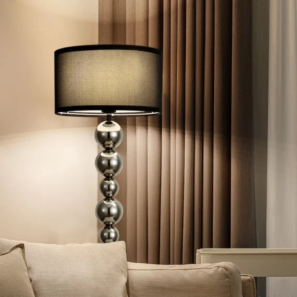 Chrome Ball Luxury Indoor Natural Finish Metal Standing Floor Lamp - Image 3