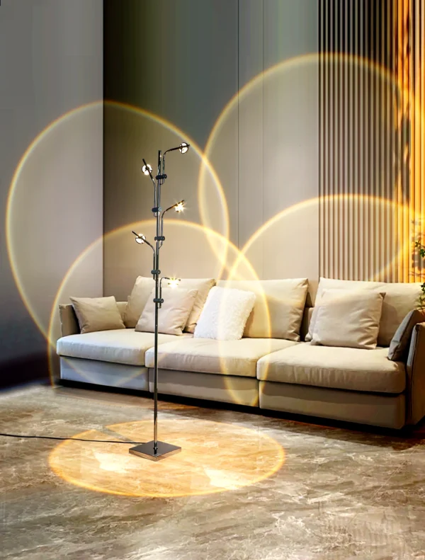 Chrome Color Iron 3w 5w Cob Led Floor Lamp F002-9046 - Image 5