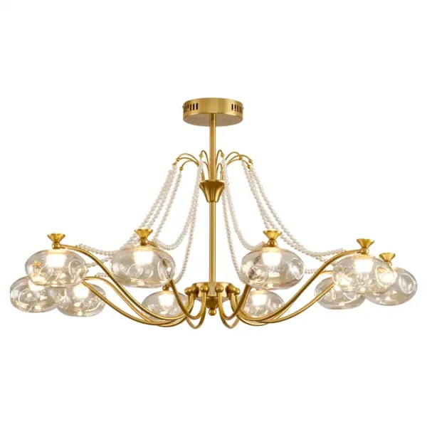 French Pearls Decoration Glass Luxury Chandelier - Image 3