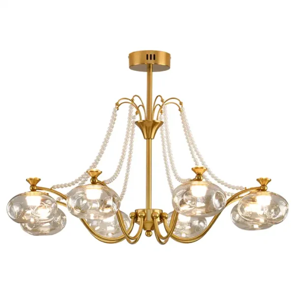 French Pearls Decoration Glass Luxury Chandelier - Image 2