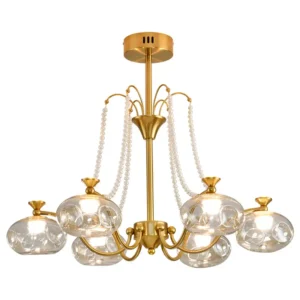 French Pearls Decoration Glass Luxury Chandelier