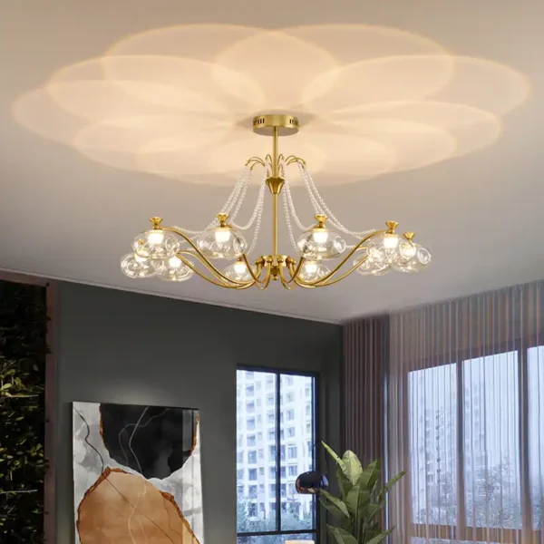 French Pearls Decoration Glass Luxury Chandelier - Image 4