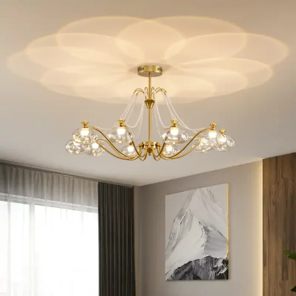 French Pearls Decoration Glass Luxury Chandelier - Image 5