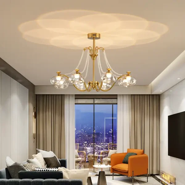 French Pearls Decoration Glass Luxury Chandelier - Image 6