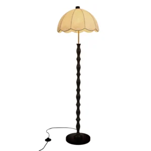 French Solid Wood Living Room Floor Lamp Vintage Sofa Bedroom Bedside standing light