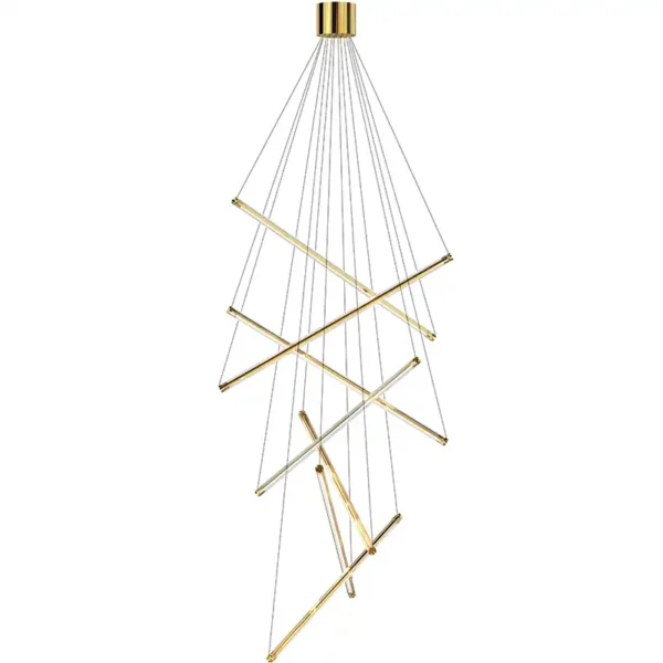 Linear Design Luxury Hall Hotel Villa Staircase Pendant Light Led Chandelier - Image 7