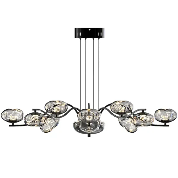 Luxury Simple Glass Ball Stainless Steel Plate Hanging Chandelier - Image 2