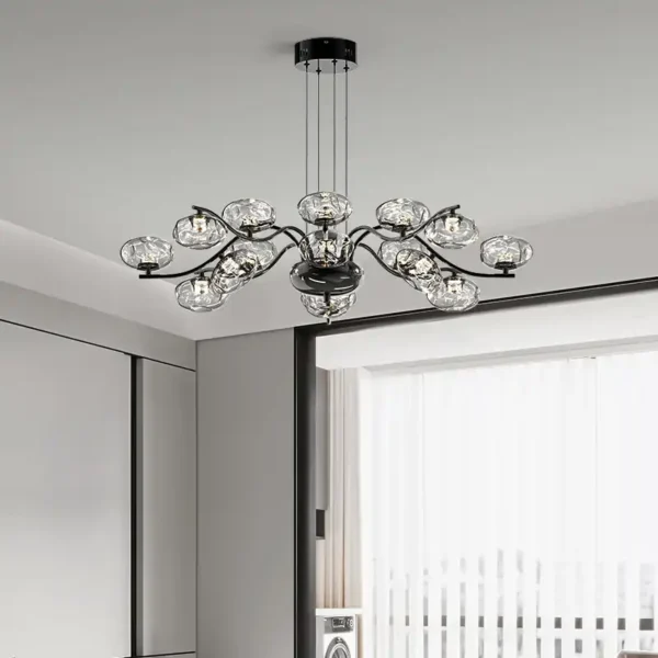 Luxury Simple Glass Ball Stainless Steel Plate Hanging Chandelier - Image 6