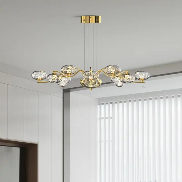 Luxury Simple Glass Ball Stainless Steel Plate Hanging Chandelier - Image 5