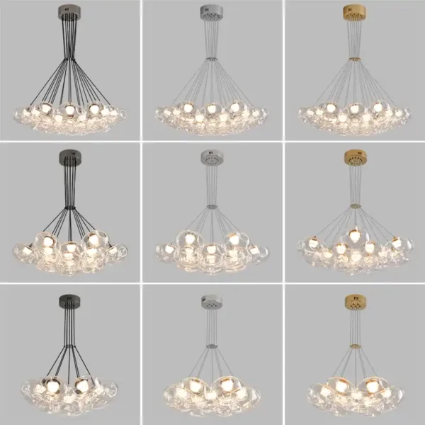 Nordic Clear Ball Bubble Hanging Lamp Chandelier - Image 4