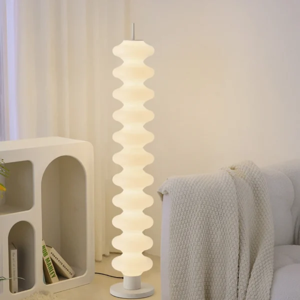 Nordic Modern Gourd Shape White Chrome Led Floor Lamp - Image 2