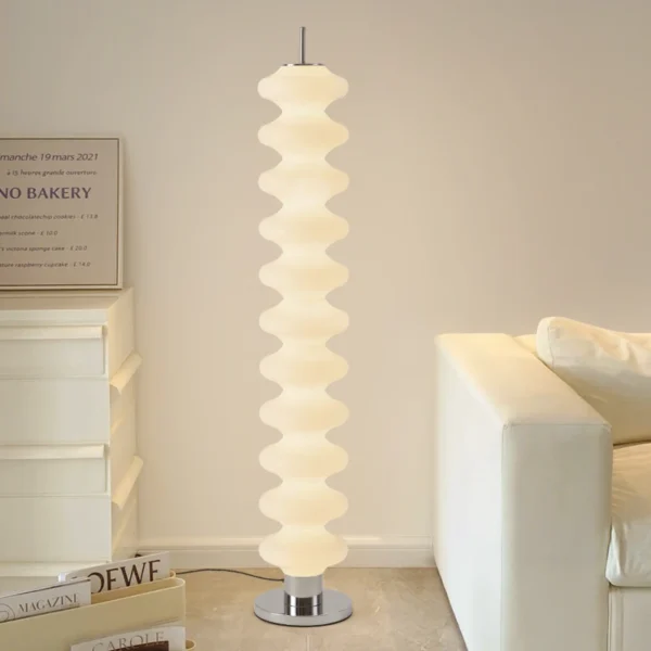 Nordic Modern Gourd Shape White Chrome Led Floor Lamp - Image 4