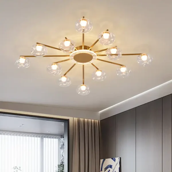 Nordic Simple Luxury Glass Ball Gold Ceiling Lamp - Image 4