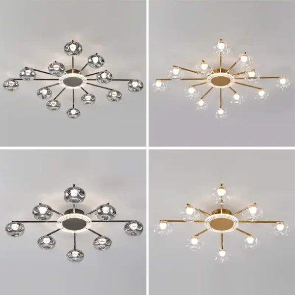 Nordic Simple Luxury Glass Ball Gold Ceiling Lamp - Image 3