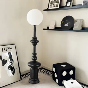 Retro Roman Column Medieval Style Chess Shape Living Room Art Floor Lamp