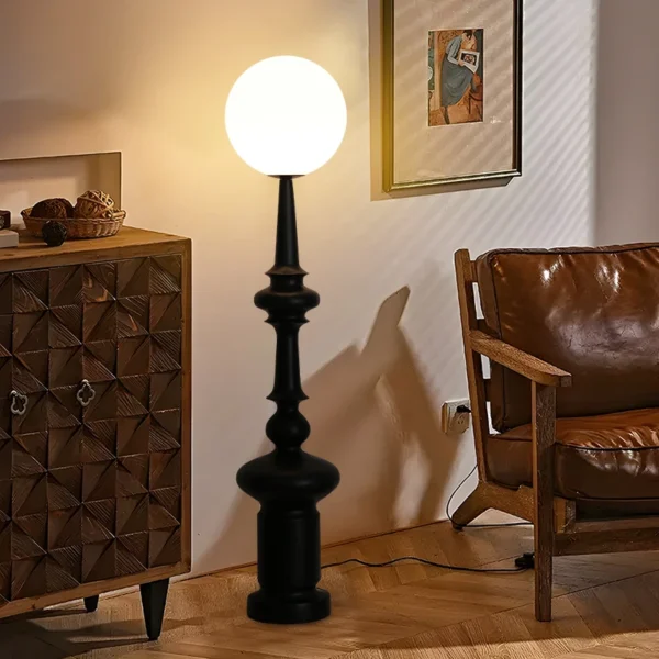 Retro Roman Column Medieval Style Chess Shape Living Room Art Floor Lamp - Image 3