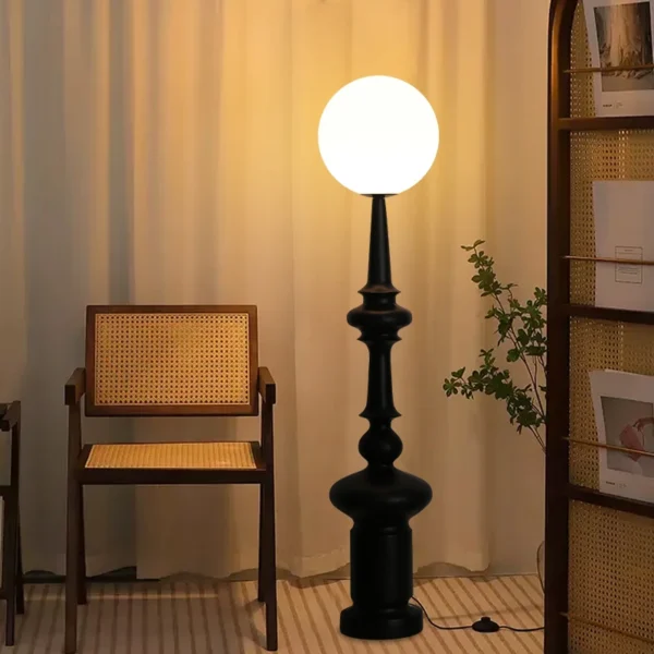 Retro Roman Column Medieval Style Chess Shape Living Room Art Floor Lamp - Image 4
